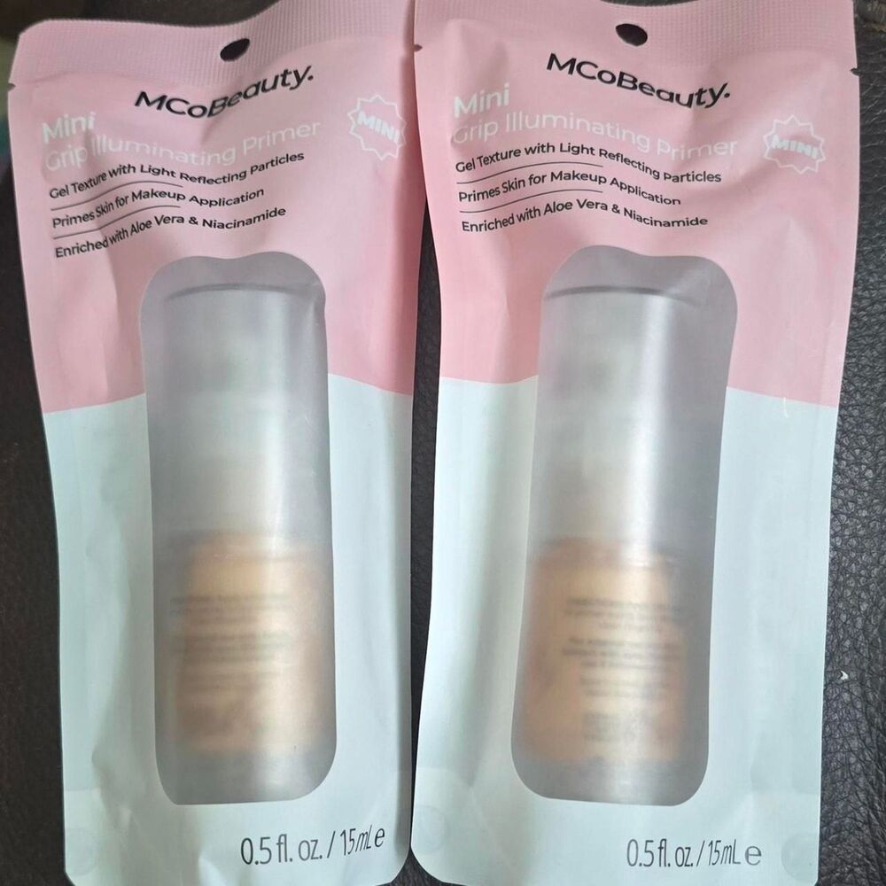 MCoBeauty Mini Grip Illuminating Primer Set of 2 – Travel Size Makeup Primer New